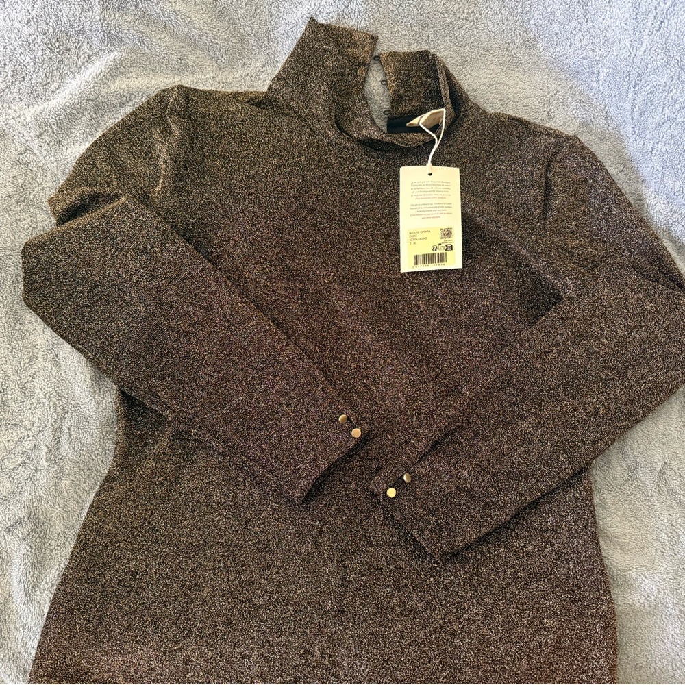 Sezane Sparkle Mock Neck